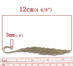 Antique Metal Feather Bookmark